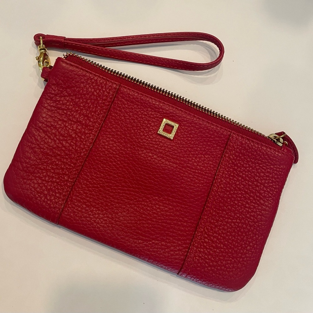 Lodis Red Wristlet with Gold Accents